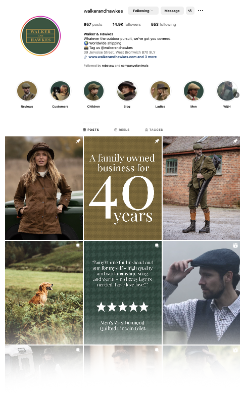 Image of Walker & Hawkes Instagram page