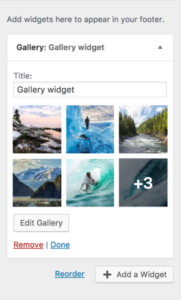 SiteBites blog WordPress 4.9 - image of Gallery Widget
