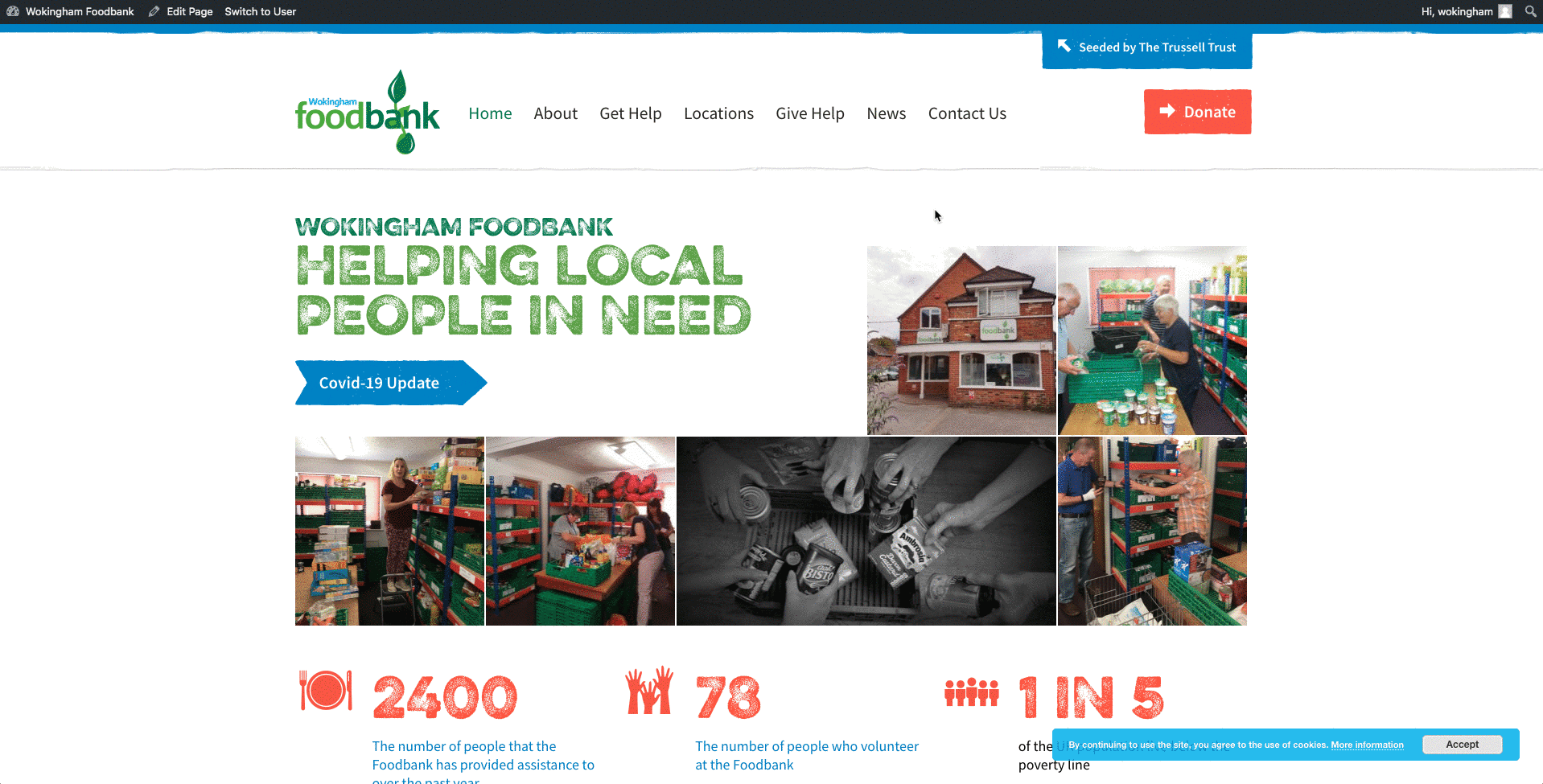 Foodbank – create new page